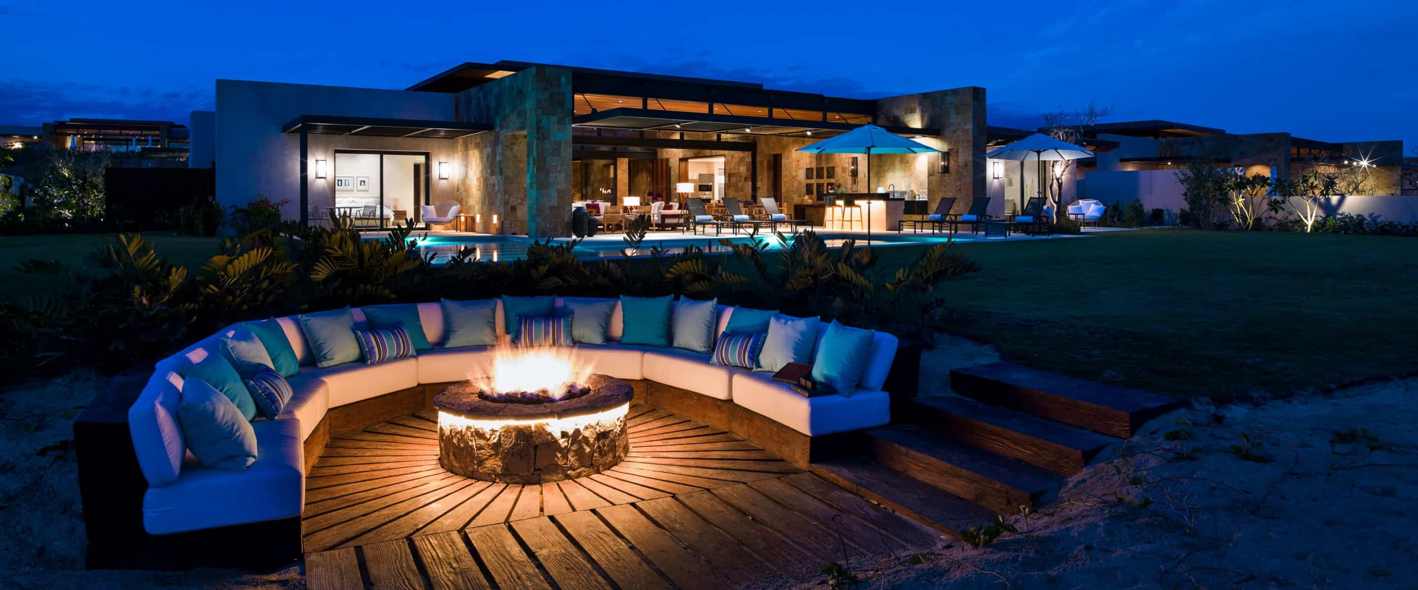 Ritz-Carlton Reserve Residences view of outdoor fireplace with seating